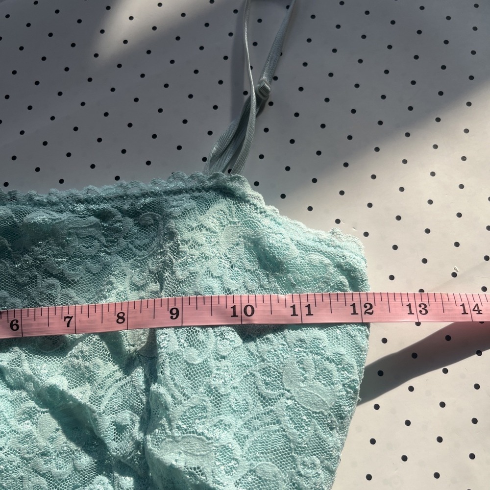 Y2K Lace Cami Balletcore Womens Small Seafoam Mint Blue Adjustable Strap - Picture 6 of 7